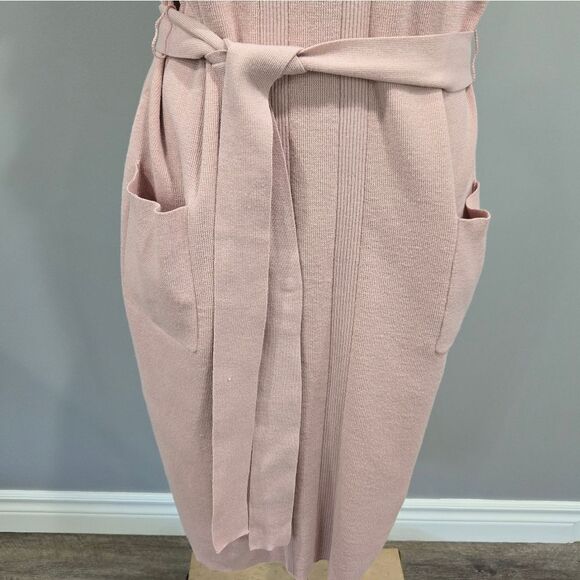 🐢 Torrid Mauve Pink Sweater Knit Self Tie Shift Dress Size 3 - Picture 10 of 17